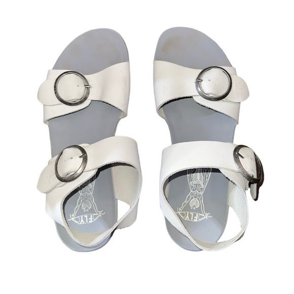 Fly London Masa Off-White Soft Leather Sandal Buckle Comfortable Support Boho - Picture 4 of 15